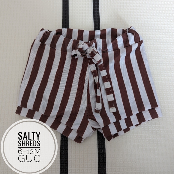 ❤️2/$20❤️ Salty Shreds Striped Swim shorts size 6-12m - Picture 1 of 5